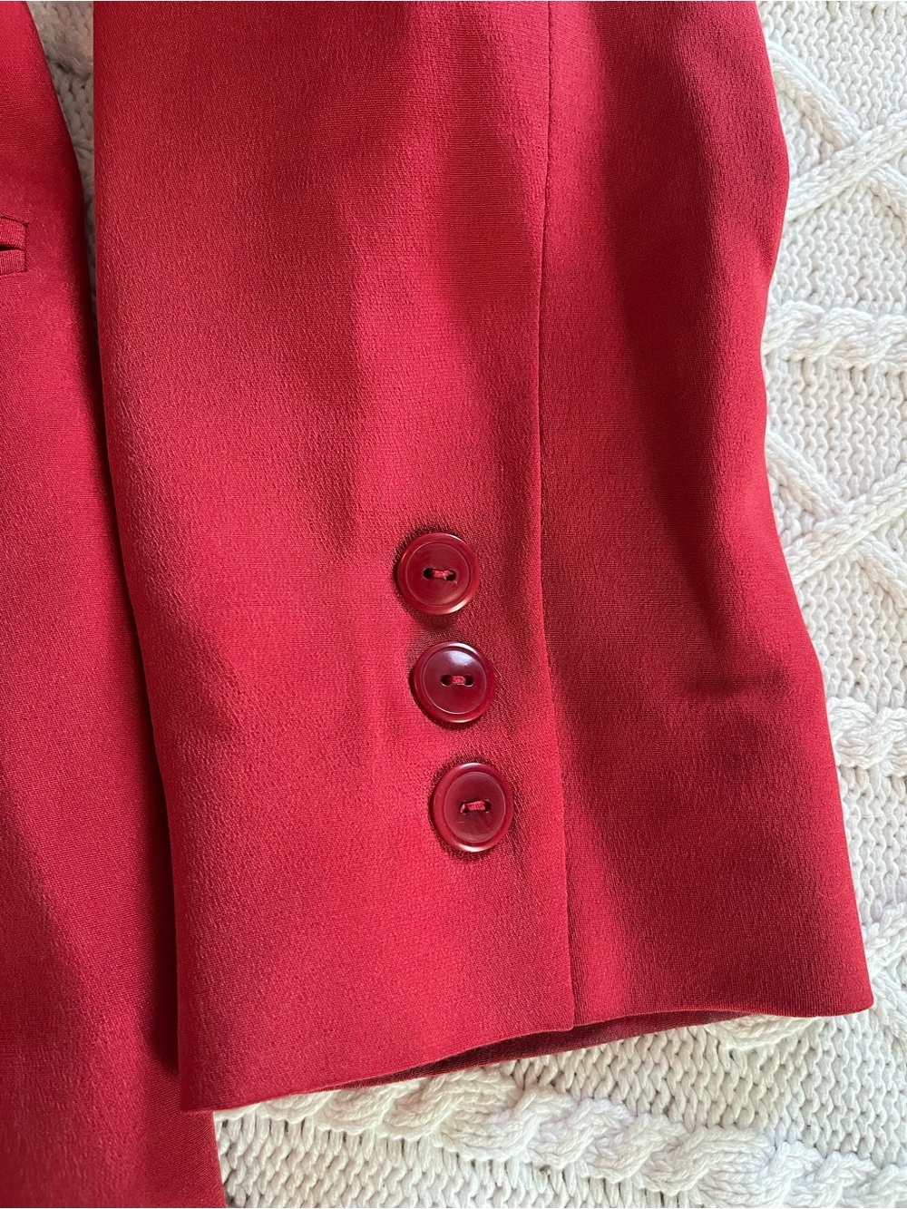 Jones New York Red Double-Breasted Silk Blazer Women’s Size 4P - Picture 12 of 16
